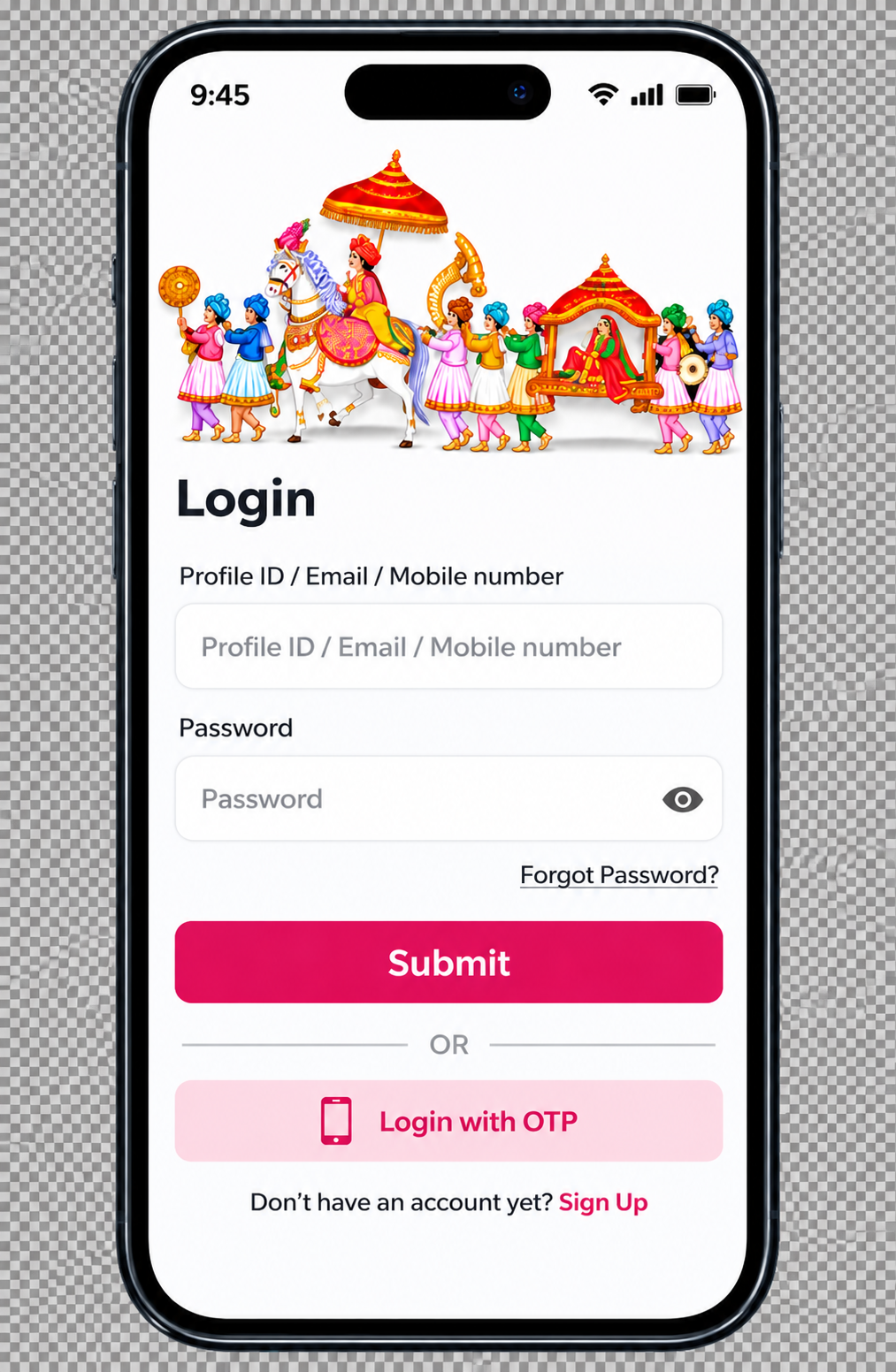 Gallpakki app login screen